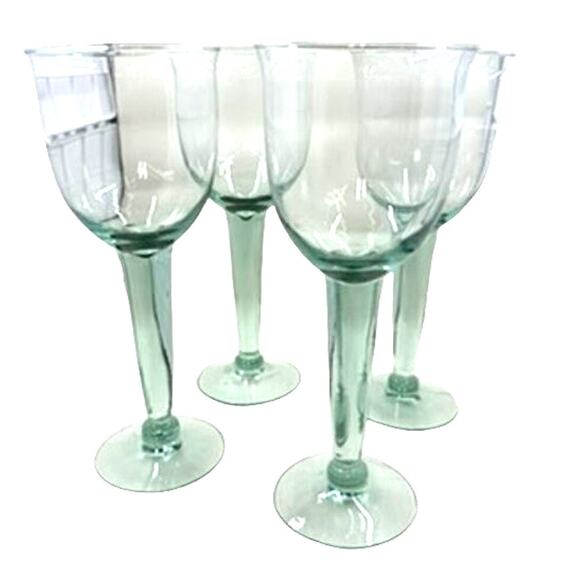 Set Of 4 La Mediterranea, Wine ,Water Goblets,Recycled - Picture 1 of 8